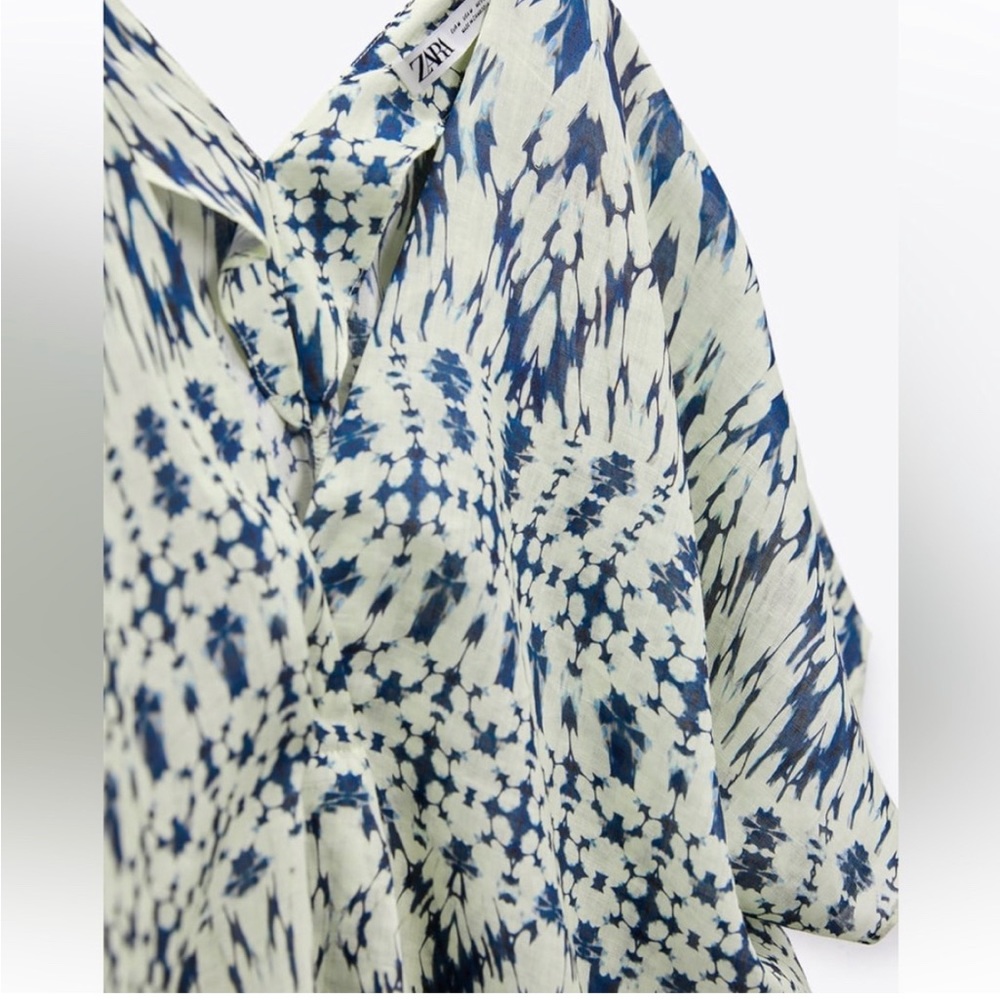 PRINTED RAMIE TUNIC DRESS - Picture 10 of 11
